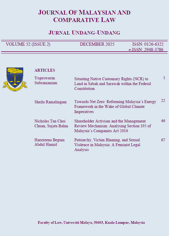 					View Vol. 52 No. 2 (2025): JOURNAL OF MALAYSIAN AND COMPARATIVE LAW
				