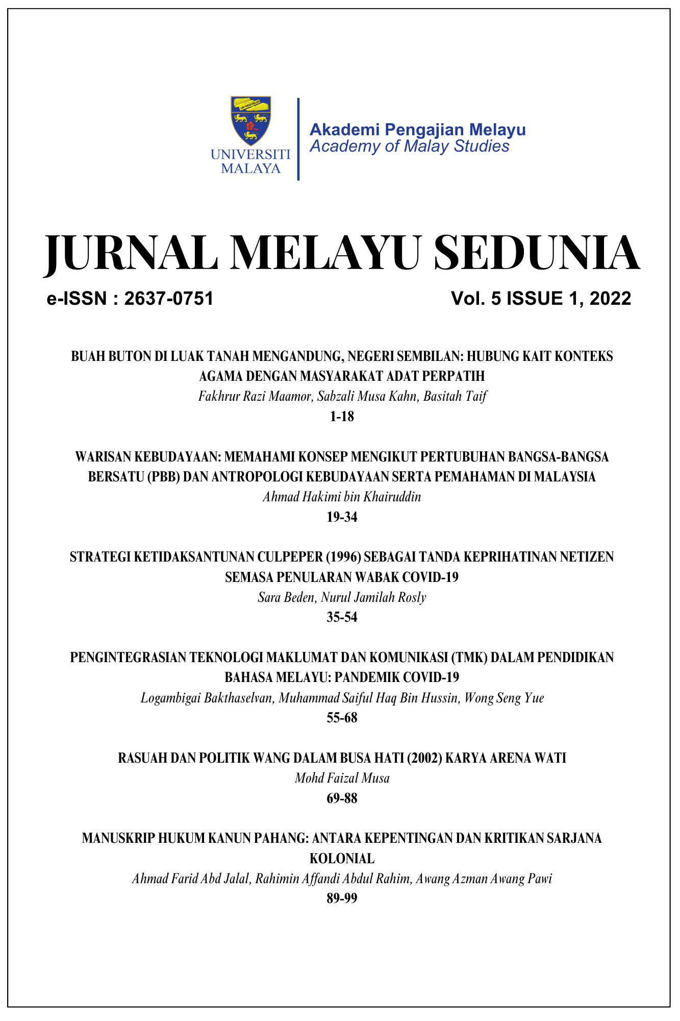 Malaysian Journal of Science (MJS)
